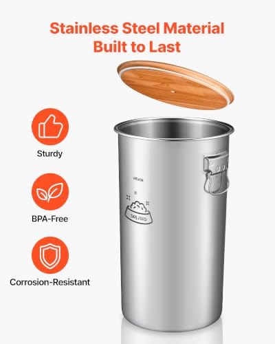 VEVOR Stainless Steel Dog Food Storage Container 30 lbs/9.25 Gal Capacity - Image 4