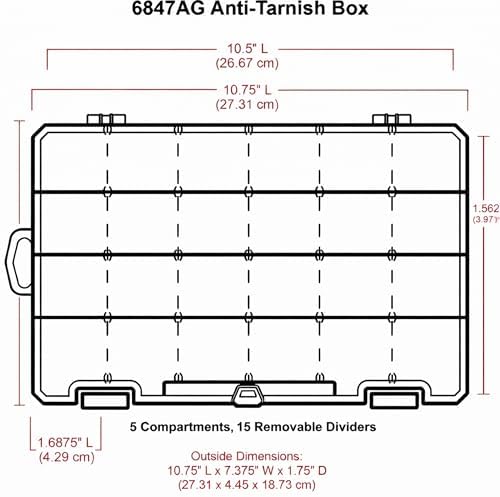 ArtBin Medium Anti-Tarnish Jewelry Box with 15 Dividers, Aqua Accents - Image 3