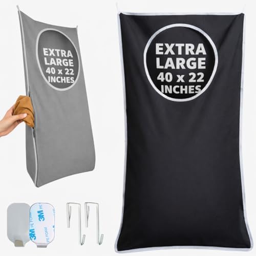 Hanging Laundry Hamper Bag XL 40x22", Space Saving over the Door Storage Bags, Behind the Door Hampers for Dirty Clothes & Wall Mounted Basket for Bathroom by DONAQ