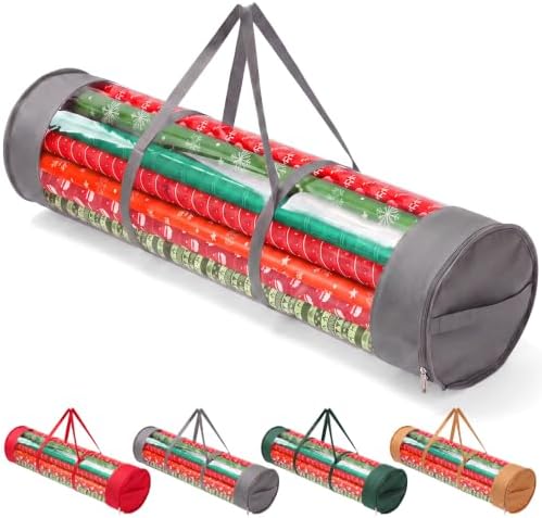 Christmas Wrapping Paper Organizer, 41" Gift Wrapping Paper Storage Gray by Dntorx