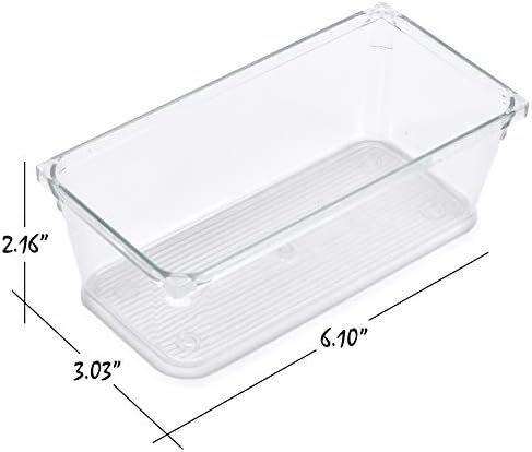Masirs Clear Drawer Organizer - Easily Organize and Customize the Layout of Drawers. Great for Office Desk, Utensils, Cosmetics and Makeup. (8-Piece Set) - Image 6