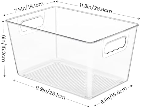 YIHONG 16 Pack Clear Pantry Organizer Bins,Plastic Storage Containers with Handle for Kitchen,Freezer,Cabinet,Closet,Bathroom Under Sink Organization - Image 2