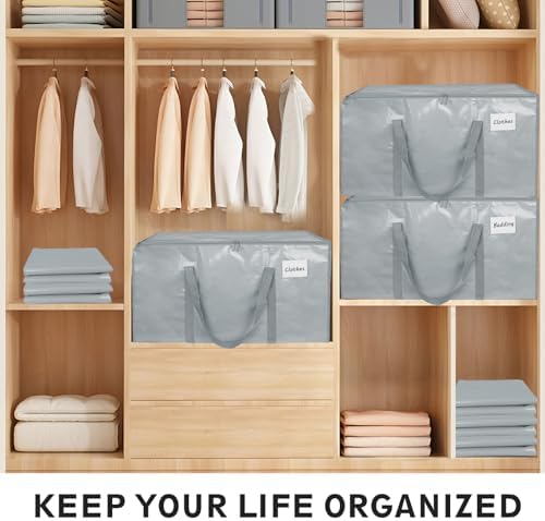 Light GrayMoving Bags 200LB Heavy Duty 8 Pack Storage Bags - Image 5