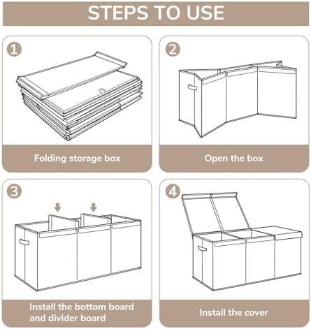 INDRESSME 185L Toy Storage Box, Pink & White, 39"x17"x17" - Image 6