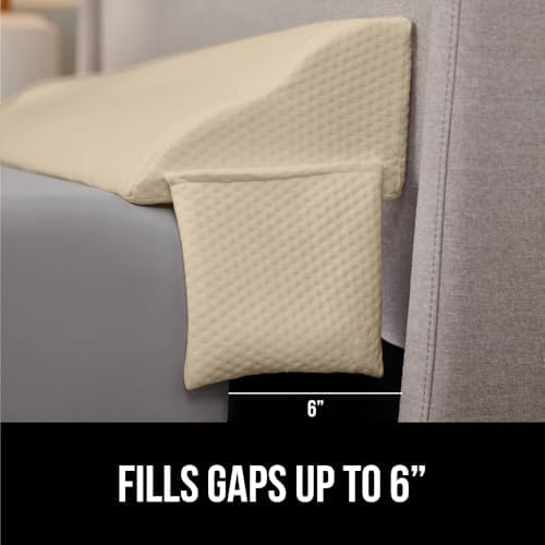 GORILLA GRIP Patented Bed Wedge Pillow for Headboard Gap, King, Cream - Image 3