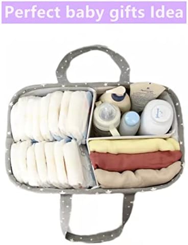 Baby Diaper Caddy Organizer Storage Basket for Girl Boy Shower Gifts Portable Large Nursery Holder Tote for Changing Table or Car Newborn Essentials Baby Registry Must Haves Item… - Image 3