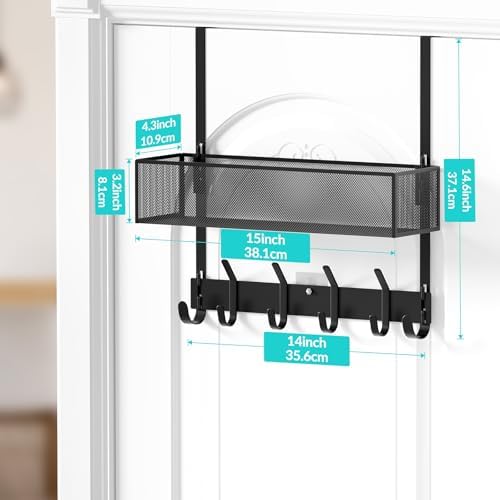 LUCYCAZ Over The Door Hooks Organizer,Back Door Storage with Coat Hooks - Image 4