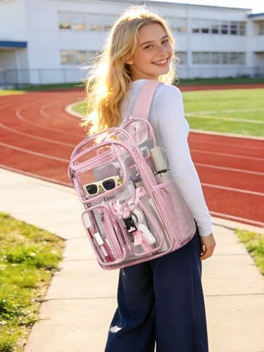 Clear Backpack for School, 17" Heavy Duty Double-Layer Clear Bookbag - Image 2