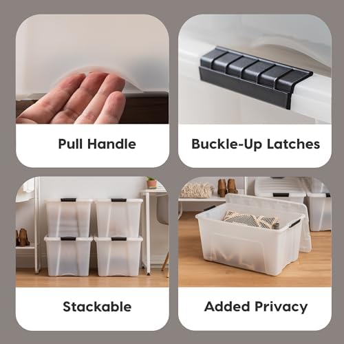 IRIS USA 4-Pack 54 Quart Storage Bins with Lids, Clear - Image 3