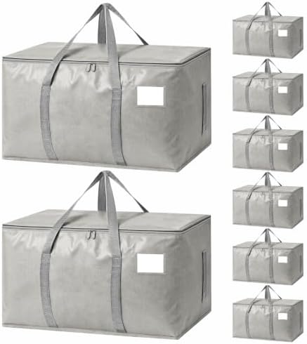 8 Pack Heavy Duty Waterproof Moving Bags, Foldable Totes by Unknown