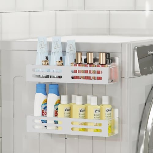 Magnetic Spice Rack for Refrigerator, Metal Spice Rack Organizer, Magnetic Shelf for Fridge 4Pack White - Image 3