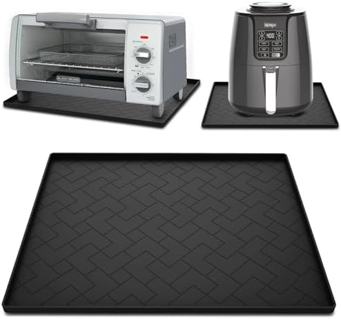 Silicone Heat Resistant Mat For Air Fryer-18''x15''x0.5''Perfect for Ninja,Cosori,Chefman and Most Air Fryers Bottom Silicone air fryer accessories-Protects Countertops From Damage and Scratches by ieesspd