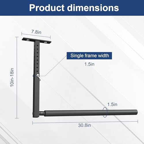 Stainless Steel Ceiling Storage Rack, 10"-18" Height Adjustable,Kayak Overhead Garage Storage Rack, Holds 100 lbs, for High-Altitude Storage of Kayaks, Surfboards, Canoes, Skis, and Ladders - Image 2