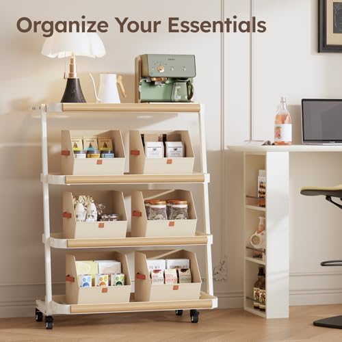 Homsorout Fabric Closet Storage Cubes - 10 Pack Square Storage Bins with Dual Handles for Clothes, Towels, Toys, Cube Storage Organizers for Bedroom, Nursery, Shelves, Closet, Small Spaces, Beige - Image 6