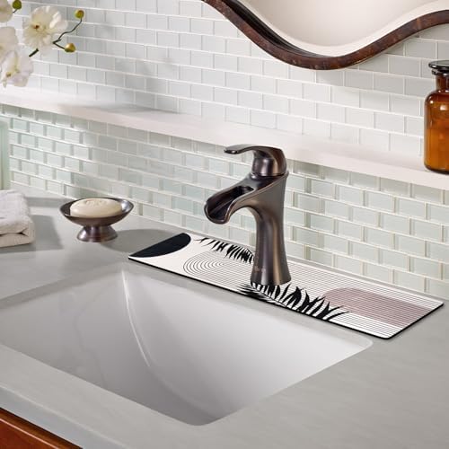 Sink Faucet Absorbing Mat, 2 Pack Drying Mat Around Faucet Sink Splash Guard Behind Faucet Sinkmat For Kitchen Bathroom Island Rv 24 * 5.5 Inch (60 * 14 cm) - Image 6