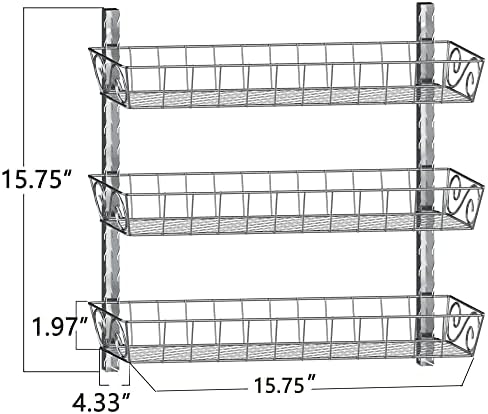SWOMMOLY Wall Mount Spice Rack Organizer, 3-Tier Adjustable Dual-Use Shelf - Image 3