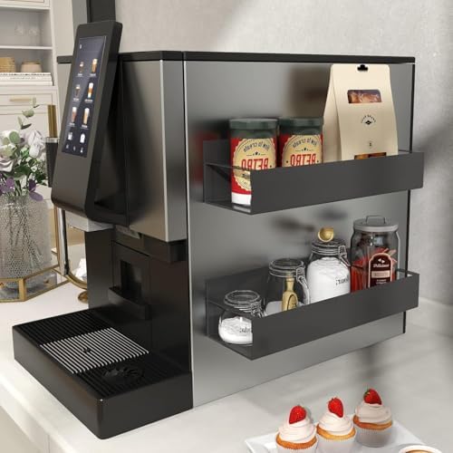 2 Pack Magnetic Spice Storage Rack Organizer for Refrigerator and Oven, Moveable Magnetic Spice Organizer, Black Metal Strong Magnetic Shelf for Fridge and Microwave Oven - Image 6