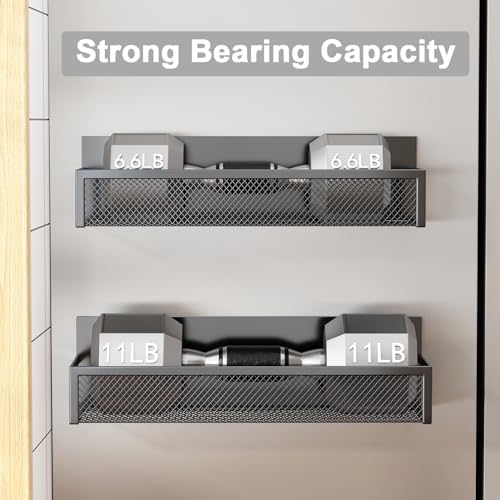 Aufworld Magnetic Spice Rack for Refrigerator, 2 Pack Magnetic Shelf, Fridge Magnet Organizer with Moveable 4 Hooks, Magnetic Fridge Shelf for Kitchen Organization and Storage (2 Pack) - Image 3