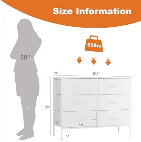 Sweetcrispy Dresser for Bedroom with 6 Drawers, Storage Tower Organizer - Image 3