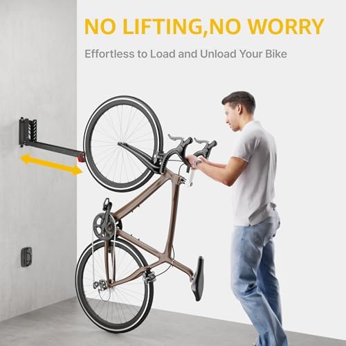 monTEK No-Lift Swivel Bike Wall Mount, Bike Hangers for Garage, 4 Pack - Image 3