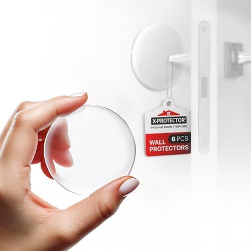 X-Protector Door Stoppers for Wall - 6 PCS, 2" - Self-Stick Door Knob by X-Protector