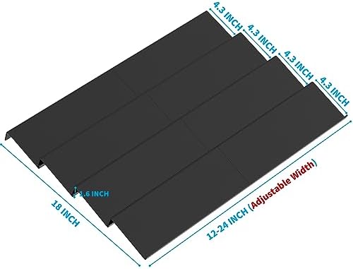 Sezanrpt Acrylic Spice Drawer Organizer Rack Adjustable From 12 Inch to 24 Inch Wide, 4 Tier Spice Organizer Shelf for Kitchen Drawer Display, Kitchen Spice Rack Tray for Drawer - Image 2
