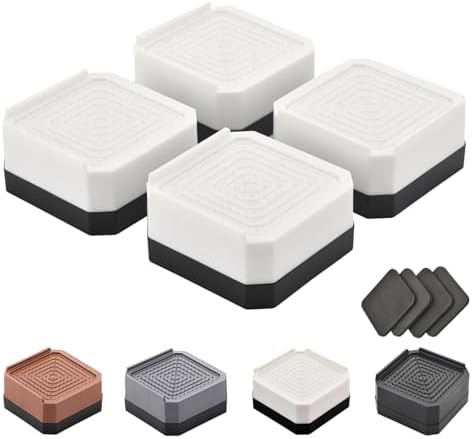 EclatBain Adjustable Bed Risers 1.5 Inch, 4000 lbs, 4 Pack White by Unknown