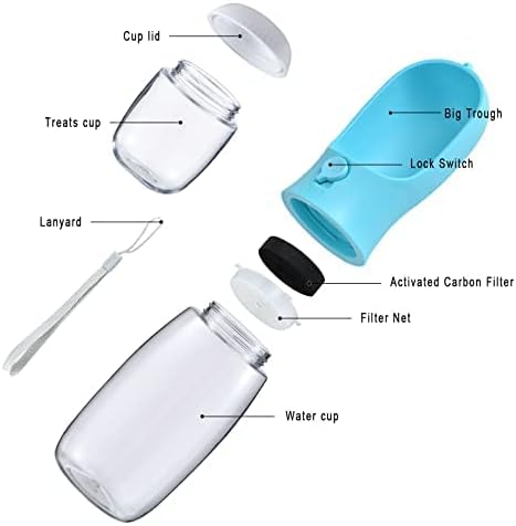 Cibaabo Dog Water Bottle Portable with Food Container & Filter for Travel - Image 4