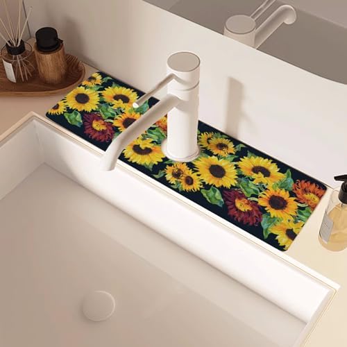 Sink Faucet Absorbing Mat, 2 Pack Drying Mat Around Faucet Sink Splash Guard Behind Faucet Sinkmat For Kitchen Bathroom Island Rv 15 * 5.5 Inch (38 * 14 cm) - Image 3