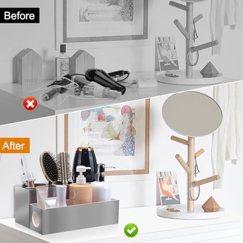 GFWARE Hot Hair Styling Tool Organizer with 3 Stainless Steel Cups, Silver - Image 5