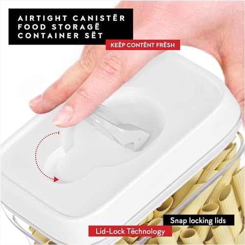 DWËLLZA KITCHEN Airtight Food Storage Containers for Pantry With White Lids 1L - 4 Pack - Clear Plastic Air Tight Kitchen Containers Pantry Organization and Storage BPA-Free Keeps Food Fresh & Dry - Image 3