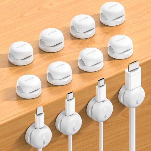 Lamicall 12 Pack Spring Cord Organizer, Compact Cable Holder Clips by Lamicall