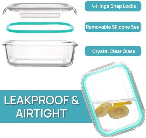 Vtopmart 10 Pack Glass Food Storage Containers with Lids Green - Image 6
