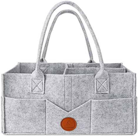 Maliton Felt Diaper Caddy Organizer for Changing Table - Large, Grey by Maliton