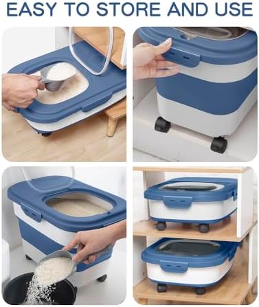 20-30 Lbs Rice Storage Container,Collapsible Food Storage Container - Image 4