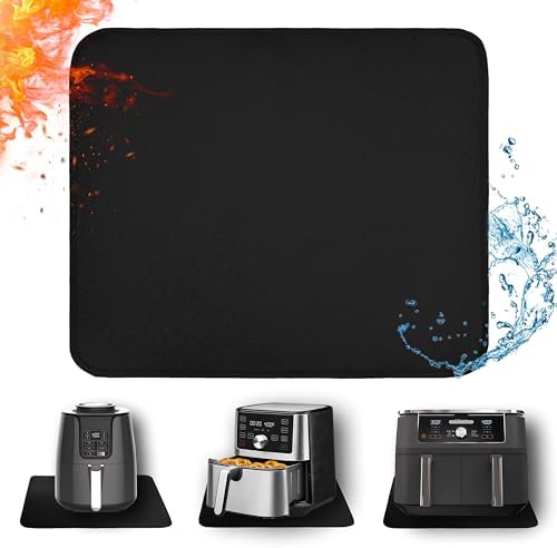 Heat Resistant Mats for Air Fryer on Countertop, 24 x 21in, Black by Amerbro