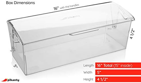 Pikanty Bread Box for Kitchen Countertop - 16 Inch Clear Plastic Storage Container with Hinged Lid, Keeps Loaves, Bagels, Buns, Rolls, Cookies and Crackers Fresh, Dishwasher Safe, Made in USA - Image 2
