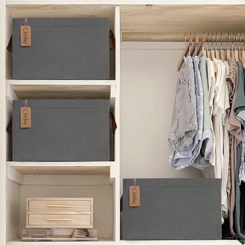 CHICVITA 30L Large Fabric Closet Bins for Shelves, 2Pack, Grey - Image 2