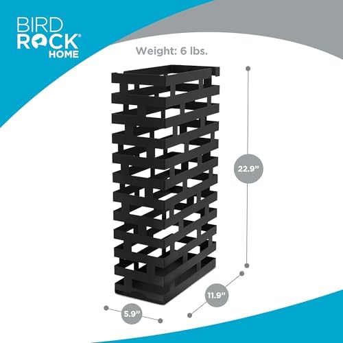BIRDROCK HOME Umbrella Stand with Removable Water Tray, Black Stripe - Image 3