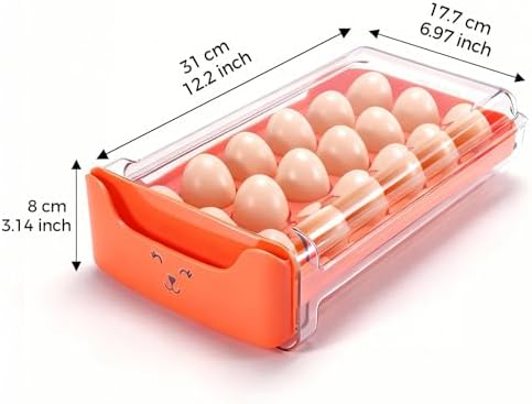 Egg-Holder for Fridge, Fits Small to Large Eggs, Orange - Image 2