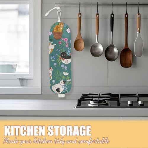 Garden Cat Plastic Bag Holder, Wall Mount Grocery Bag Holder - Image 5