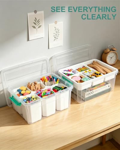 EOENVIVS Craft Organizers and Storage Container Art Supply Organizer,17 QT - Image 7