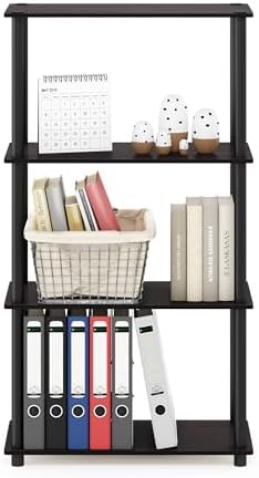 Furinno Turn-N-Tube Toolless 4-Tier Storage Shelves, Walnut - Image 5