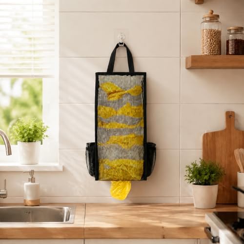 Plastic Bag Holder, Large Mesh Grocery Bag Holder for Plastic Bags (Black) - Image 7
