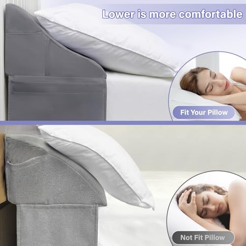 Vekkia Bed Wedge Pillow for Headboard,Bed Gap Filler Twin (Gap 0–6") Gray - Image 4