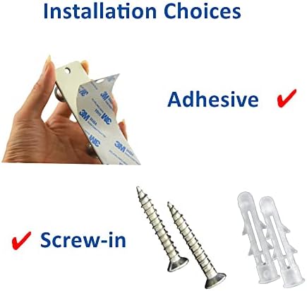 Coat Rack Wall Mounted Adhesive & Screw in, Stainless Steel Metal Coat Hooks for Door, Hook Rail with 6 Round Hangers for Hanging Hat Towels Clothes, Silver - Image 3