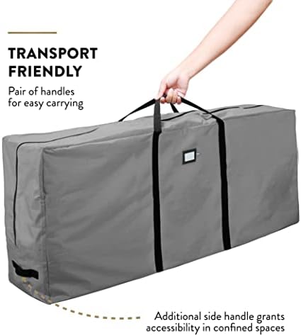 ZOBER 600D Oxford Fabric Christmas Tree Storage Bag - Fits 7.5 Ft Artificial Trees - Tear Proof Waterproof Christmas Tree Bag For Storage Box For Xmas - Strong, Durable Handles - Card Slot - Gray - Image 4