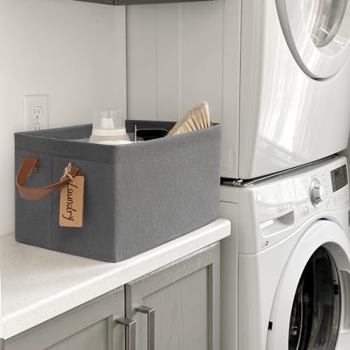 CHICVITA 30L Large Fabric Closet Bins for Shelves, 2Pack, Grey - Image 3