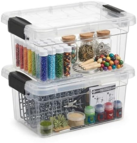Superio 1.85 Quart Clear Plastic Storage Boxes with Lids, Stackable Organizer Containers, BPA-Free Storage Bins for Home, Office, School & Dorm, 2 Pack by Superio