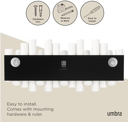 UMBRA Picket Rail Wall Stylish and Functional Hook with Five Hoops (White) (Pack of 3) - Image 6